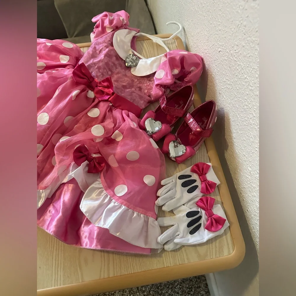 Disney Pink Fabric with White Dots